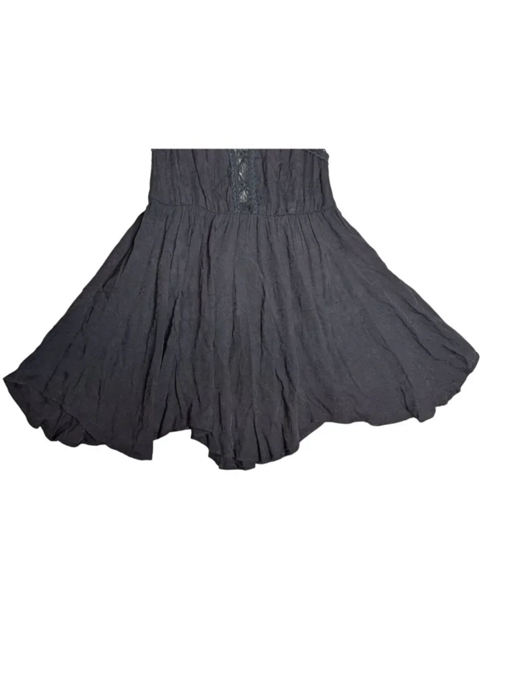 Free People Black Sleeveless Sweetheart Lace Neckline Mini Dress LBD Sz M